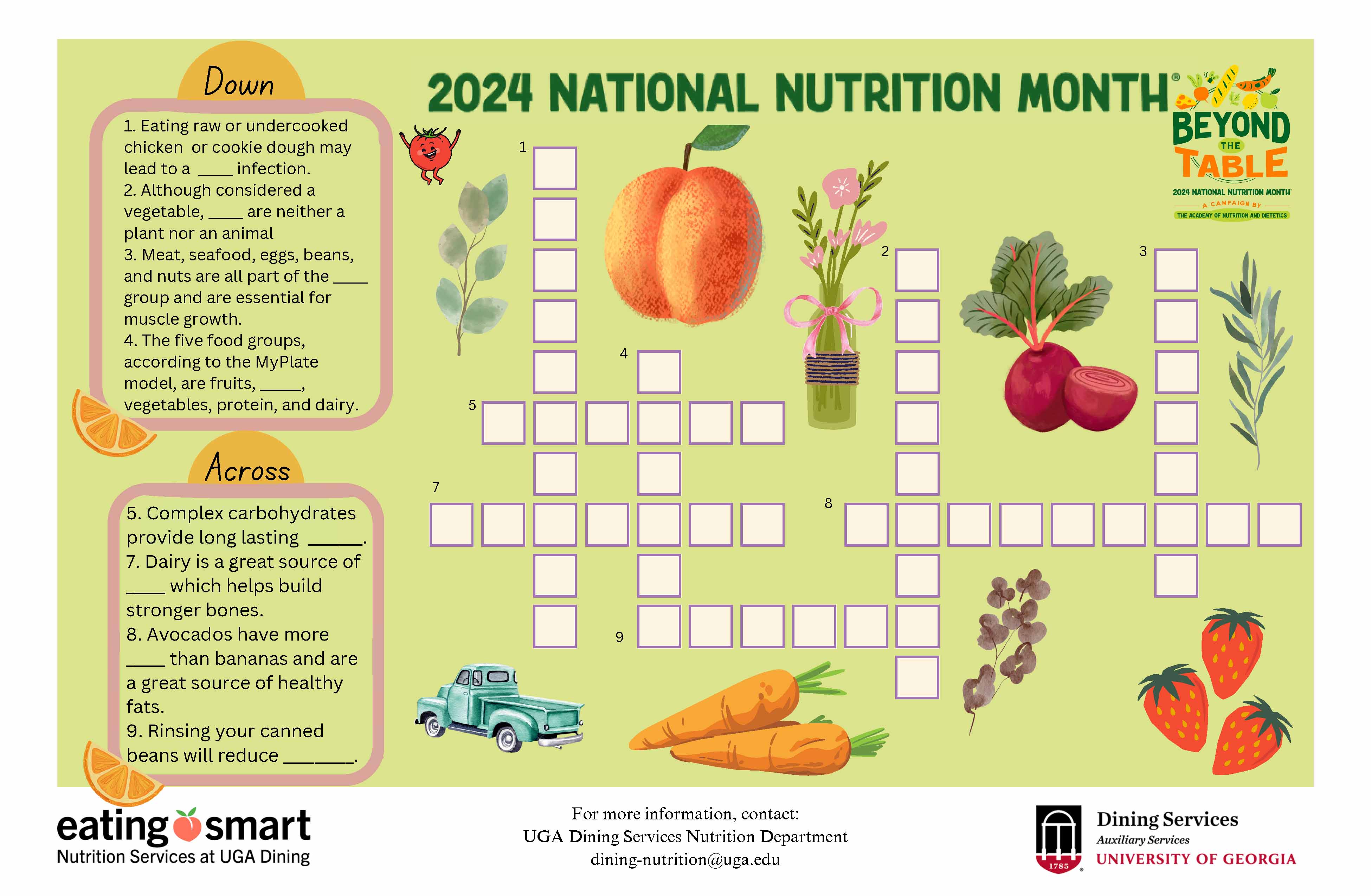 National Nutrition Month 2024 Crossword