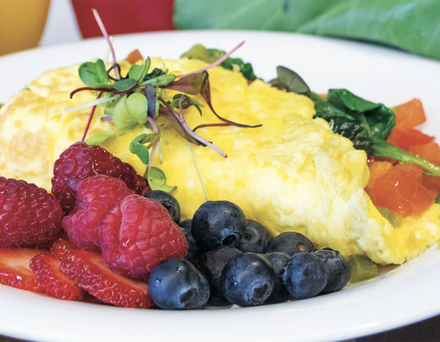 Omelet and fruit