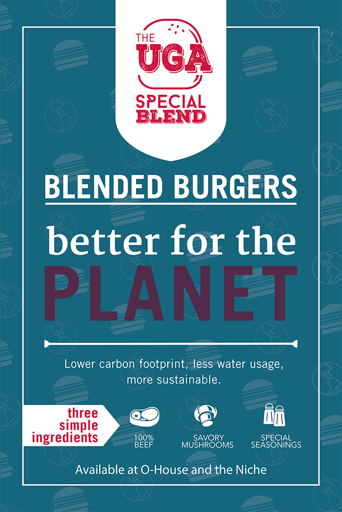 Infographic about blended burgers. 