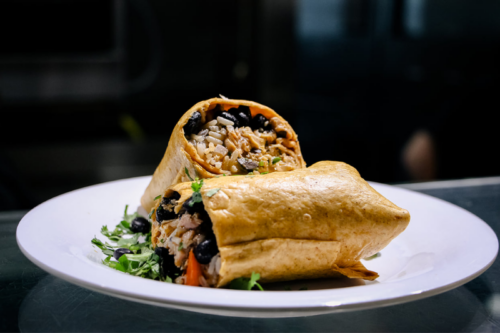 Image of a burrito made at one of UGA's dining halls.