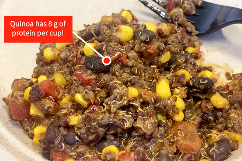 An image of a quinoa bowl made at a UGA dining hall.