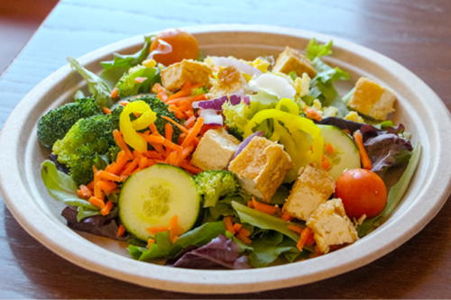 Image of a salad made at a UGA Dining Hall to promote healthy eating habits.