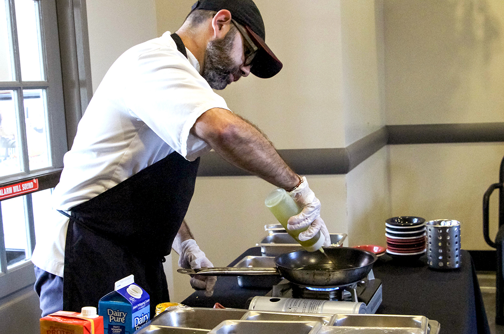 Man cooking food